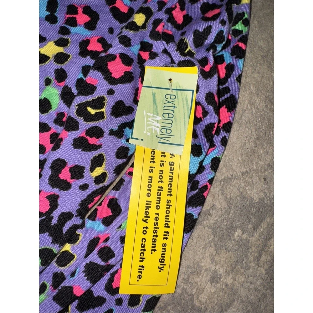 Extremely Me Purple Multi Leopard 2-Piece LS Shirt / Pants Sleep PJ‎ SZ 14 Girls